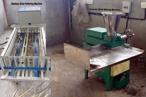 Bamboo stick polishing machine and  Incense stick making machine>